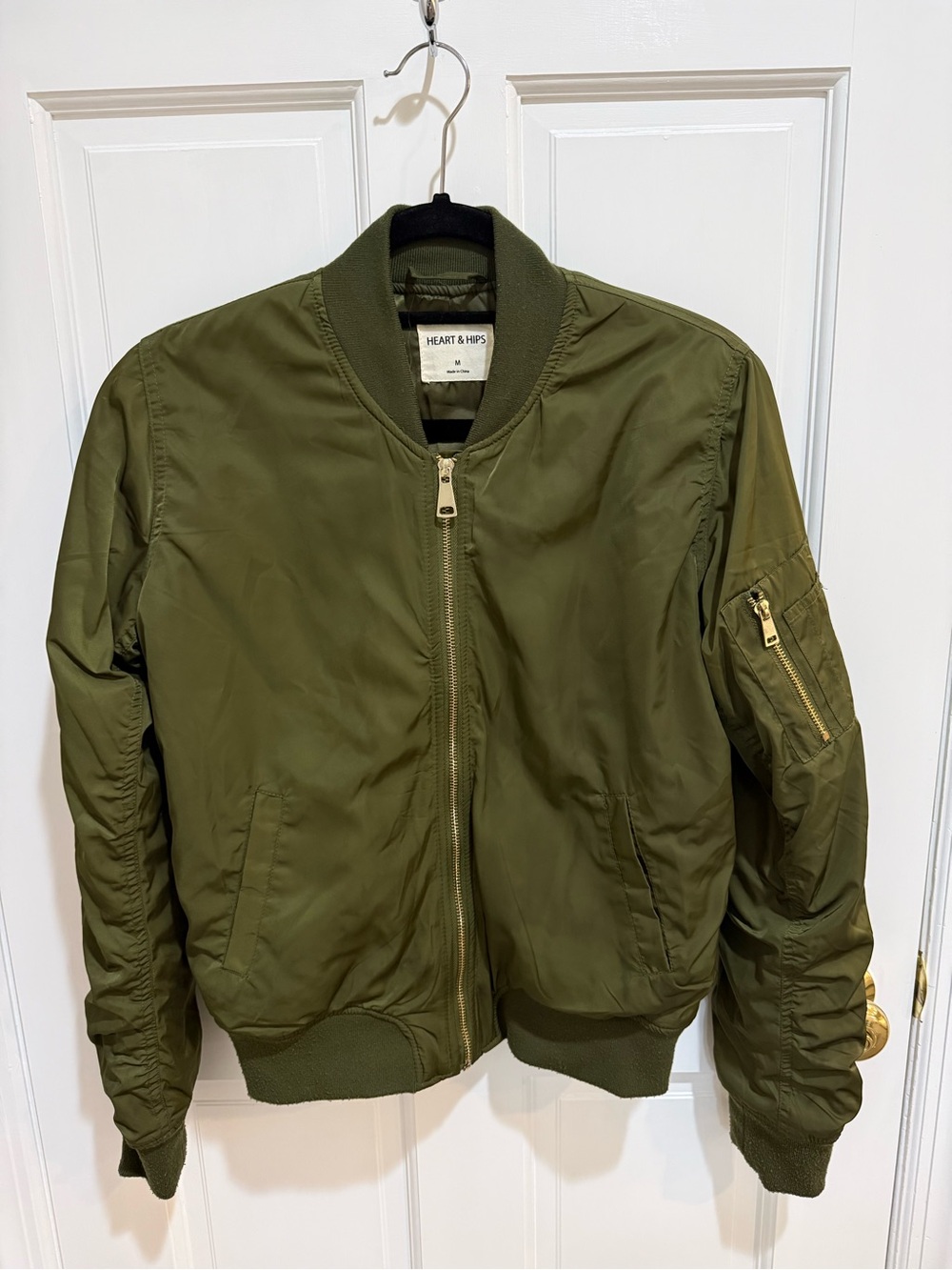 Heart Hips Olive Green Bomber Jacket